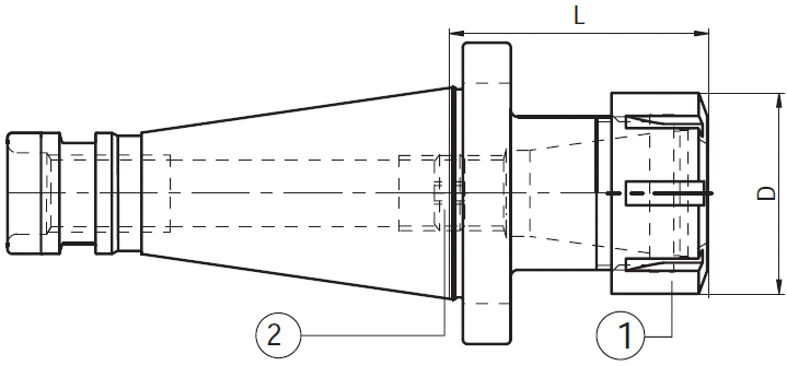 Патрон цанговый с хв. 7:24-40 ISO40 с комплектом цанг ER32 3-20мм DM-076-ER32x12