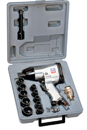 Пневмогайковёрт  пистолетный  1/2"  312Нм  AT-5040  с набором  головок  AT-5004  (TNT-AIR)