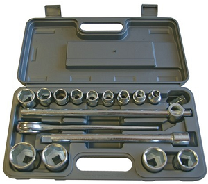 Набор  сменных  торцевых  головок  1/2" 10-32мм  17предм.  550117  (БМ)