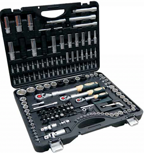 Набор  инструментов 150  предметов  1/4"-3/8'-1/2" 4-32мм  RF-41501-5  (ROCK-FORCE)  CrV