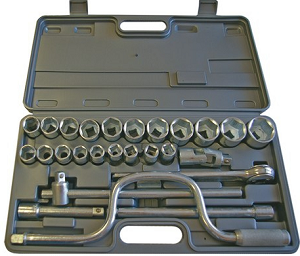 Набор  сменных  торцевых  головок  1/2" 10-32мм  28предм.  550128  (БМ)