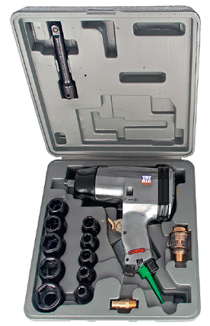 Пневмогайковёрт  пистолетный  1/2"  370Нм  AT-5041  с  набором  головок  AT-5005  (TNT-AIR)
