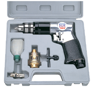 Пневмодрель  10мм  1800об/мин  АТ-4031B  (TNT-AIR)  обрезин.  ручка  с  набором  свёрл