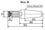 Карандаш алмазный 3908-0075 тип2 10х9х60 исп.B 0,10÷0,20кар 1,0ct